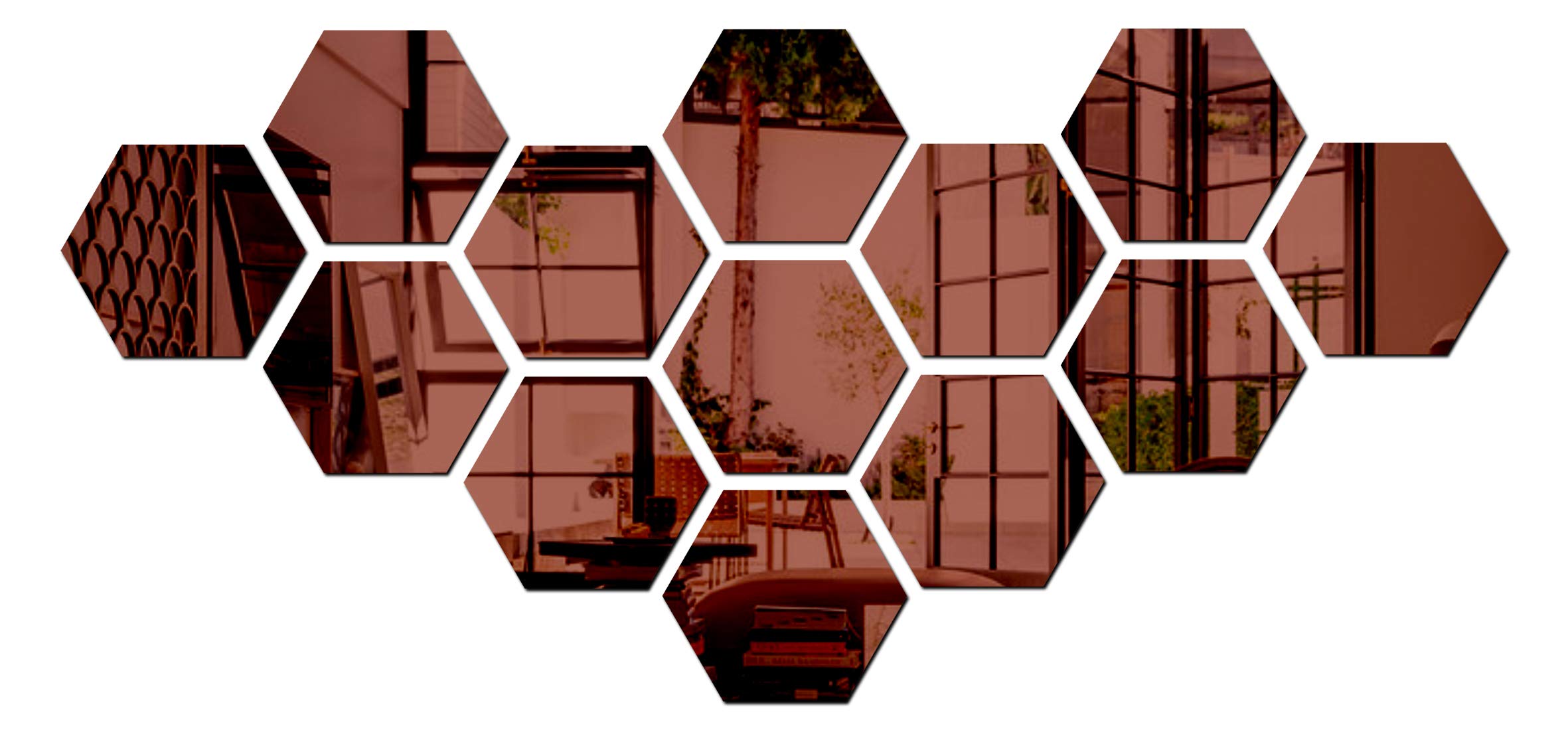 Bikri Kendra Art BK48 Acrylic 3D Hexagon Mirror Wall Stickers (Brown) - Pack of 13 (B08FJF21ZS) Amazon Price History, Amazon Price Tracker