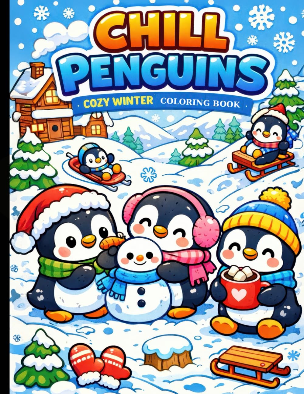 Chill Penguins Cozy Winter Coloring Book: Adorable Designs for Relaxation, Calm, and Cozy Creativity.