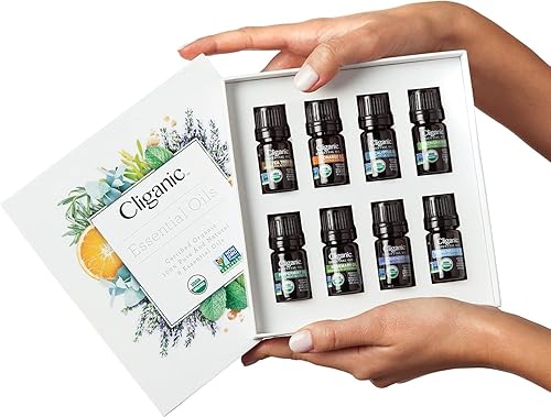Miniatura 7 de Cliganic Set de regalo de aceites esenciales orgánicos para aromaterapia (Top 8), 100% puros  menta, lavanda, eucalipto, árbol de té, citronela,