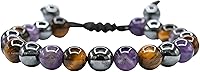 Vista 1 de Pulsera de cesación de fumar Amazing Gemstone - Pulsera de ayuda para dejar de vapear - Juego de pulsera de hematita, ojo de tigre y amatista