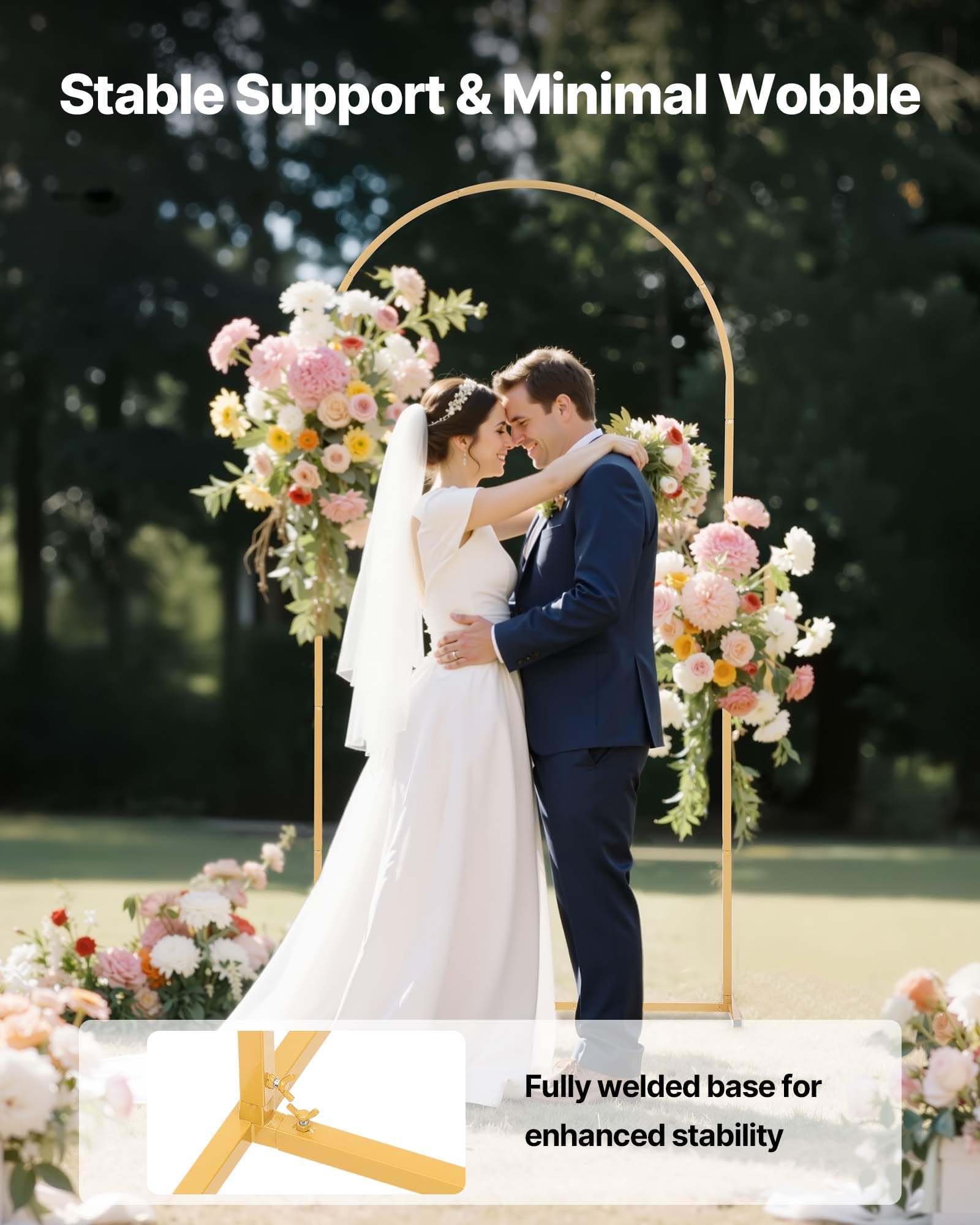 VEVOR Supporto per Fondale ad Arco in Metallo da 2 x 1 m, Struttura Stabile, Facile da Montare, Set di Fondali ad Arco per Feste per Matrimoni, Feste di Compleanno, Decorazioni per Cerimonie