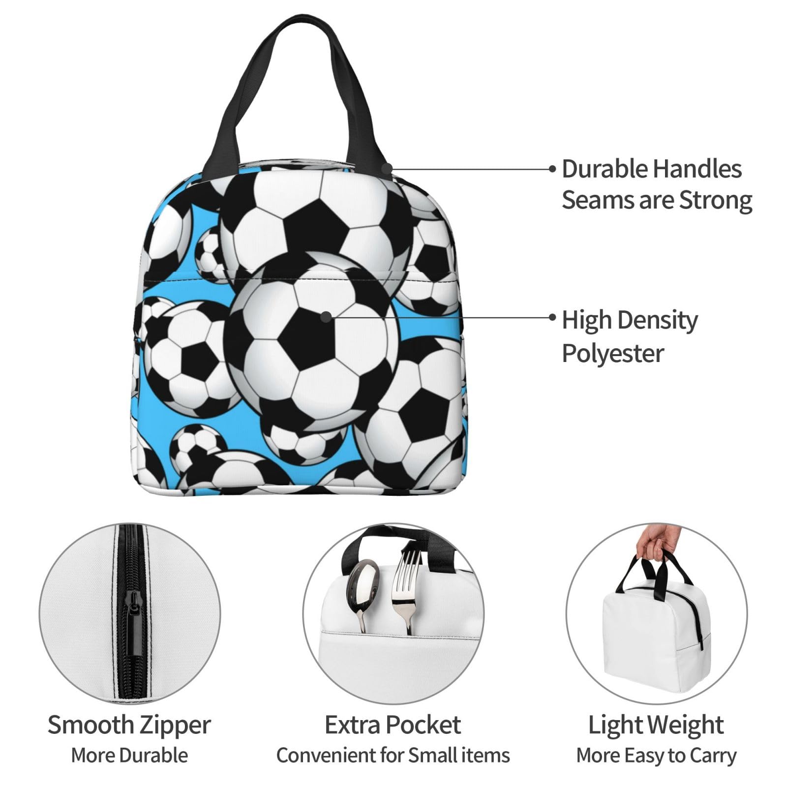 Amazon｜サッカーボールのパターン ランチバッグ お弁当バッグ 
