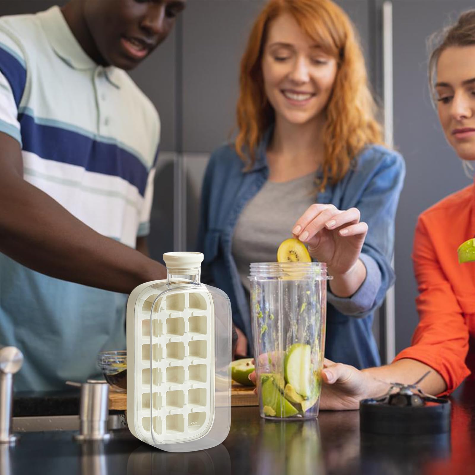 Bottiglia Ghiaccio 2-in-1 Yamobi - Con Cannuccia E Produzione Cubetti