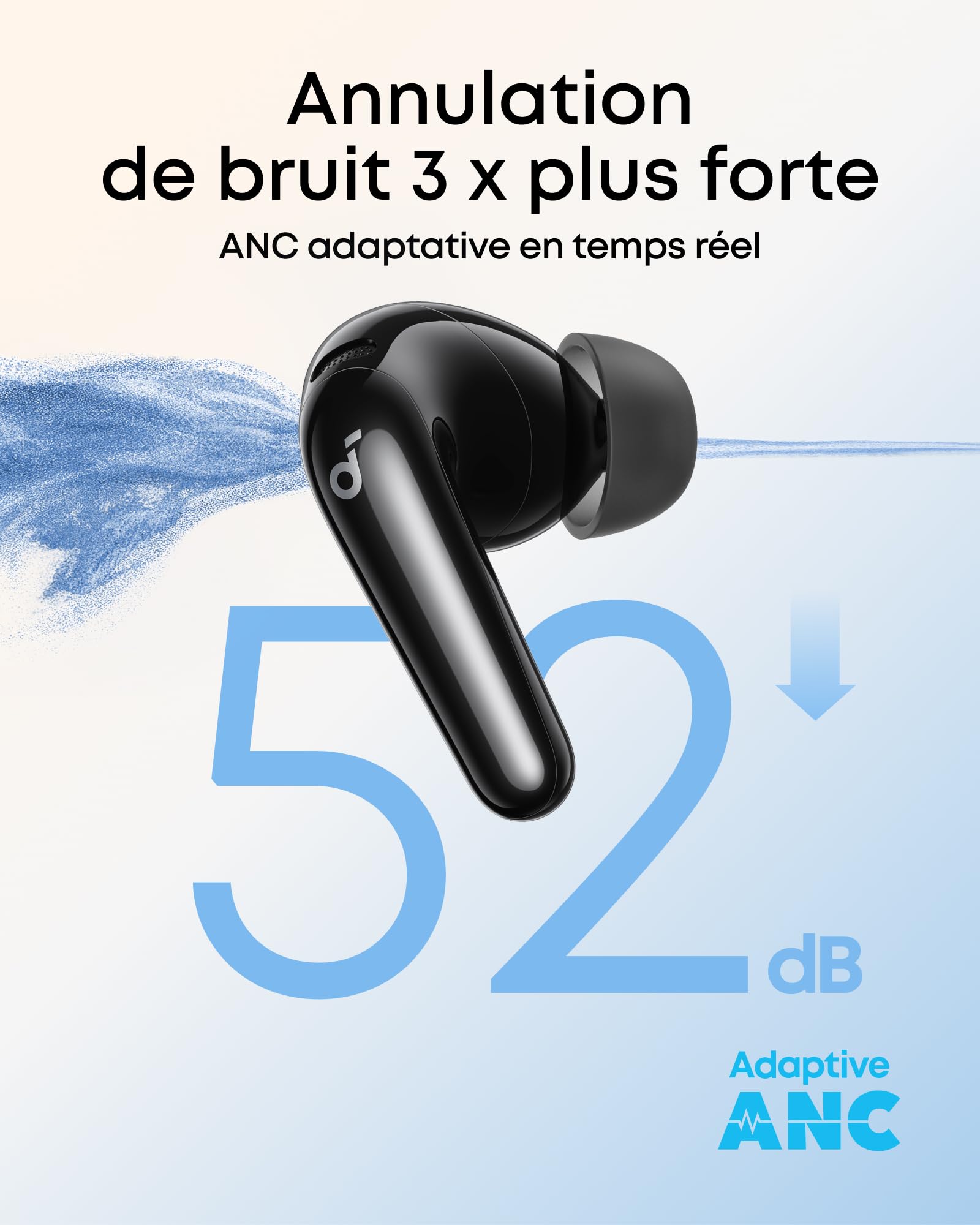 Soundcore P31i par Anker, Annulation du Bruit adaptative en Temps réel, Son Haute résolution, écouteurs Bluetooth sans Fil, Traduction, 50 h d'autonomie