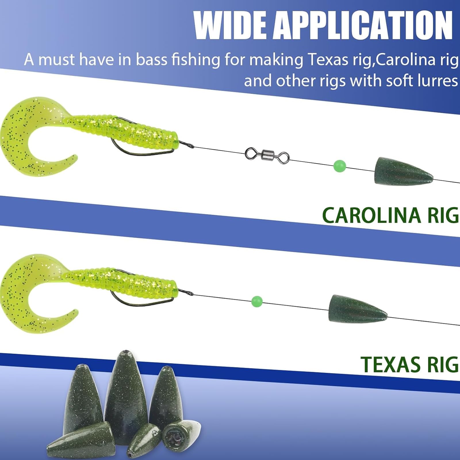 Snapklik.com : Bullet Fishing Weights Sinkers, 30pcs Worm Weights ...