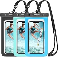 Vista 11 de Paquete de 4 bolsas flotantes impermeables para teléfono, protector flotante transparente con cordón, funda universal grande flotante a prueba
