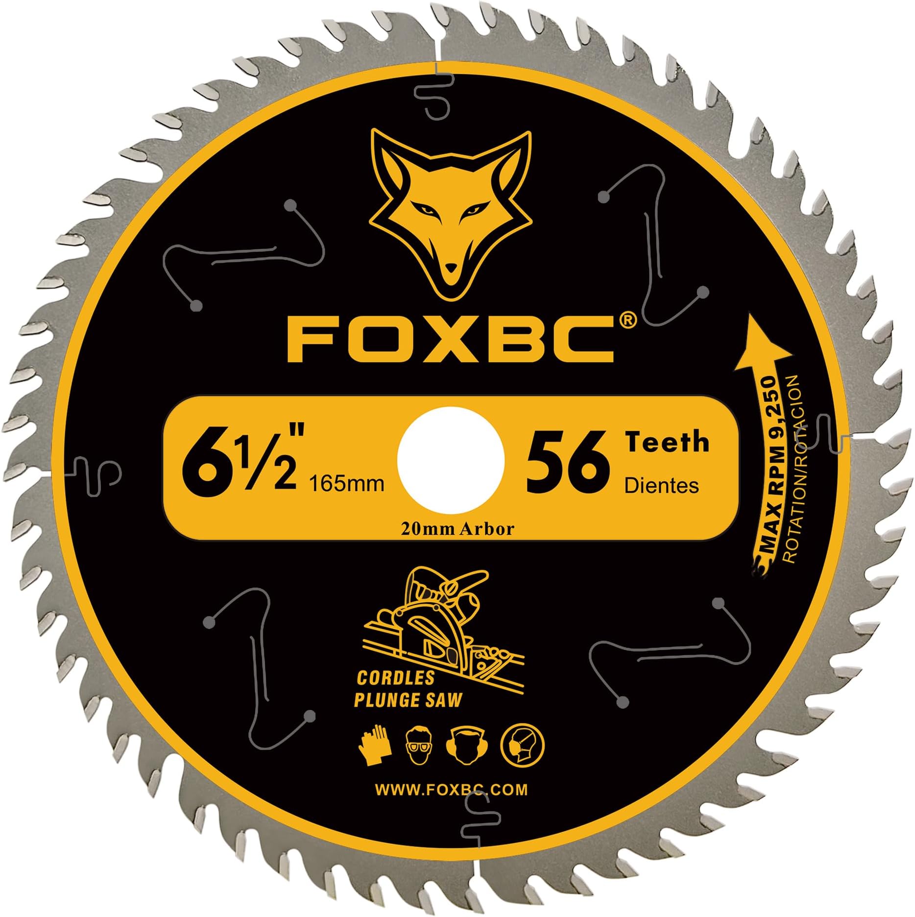6-1/2" 56T Carbide-Tipped Track Saw Blade Compatible with Makita B-07353 Plunge Circular Saw, Wen CT1065, Compatible with Makita B-57342, Wen BL655 Saw Blade