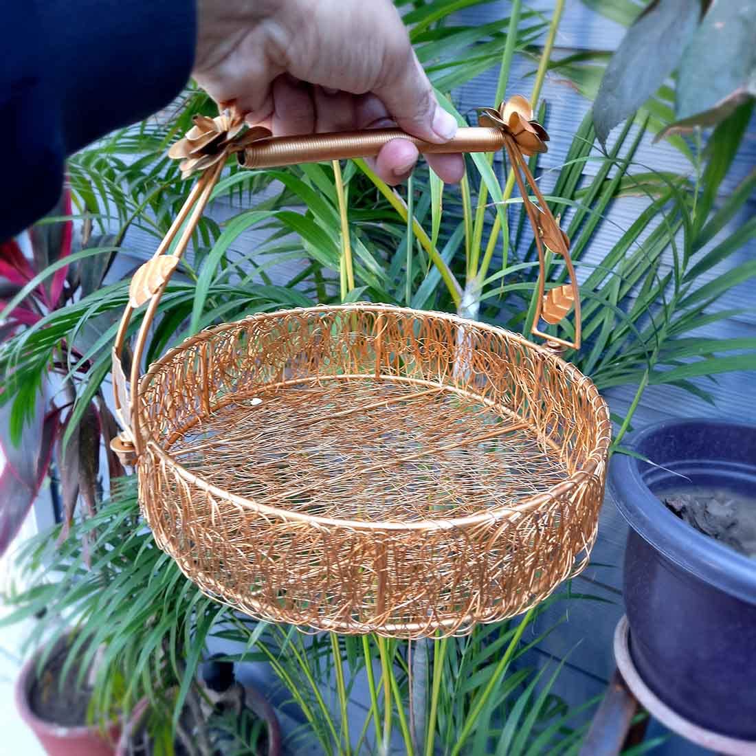 Golden Iron Basket - Decorative & Gift Basket -7