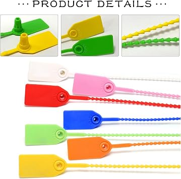 120 Pcs Security Tags Plastic Security Seals Cable Tie Labels, Secure Anti-Tamper Seals Self Locking Zip Ties Pull Tags 250mm Length
