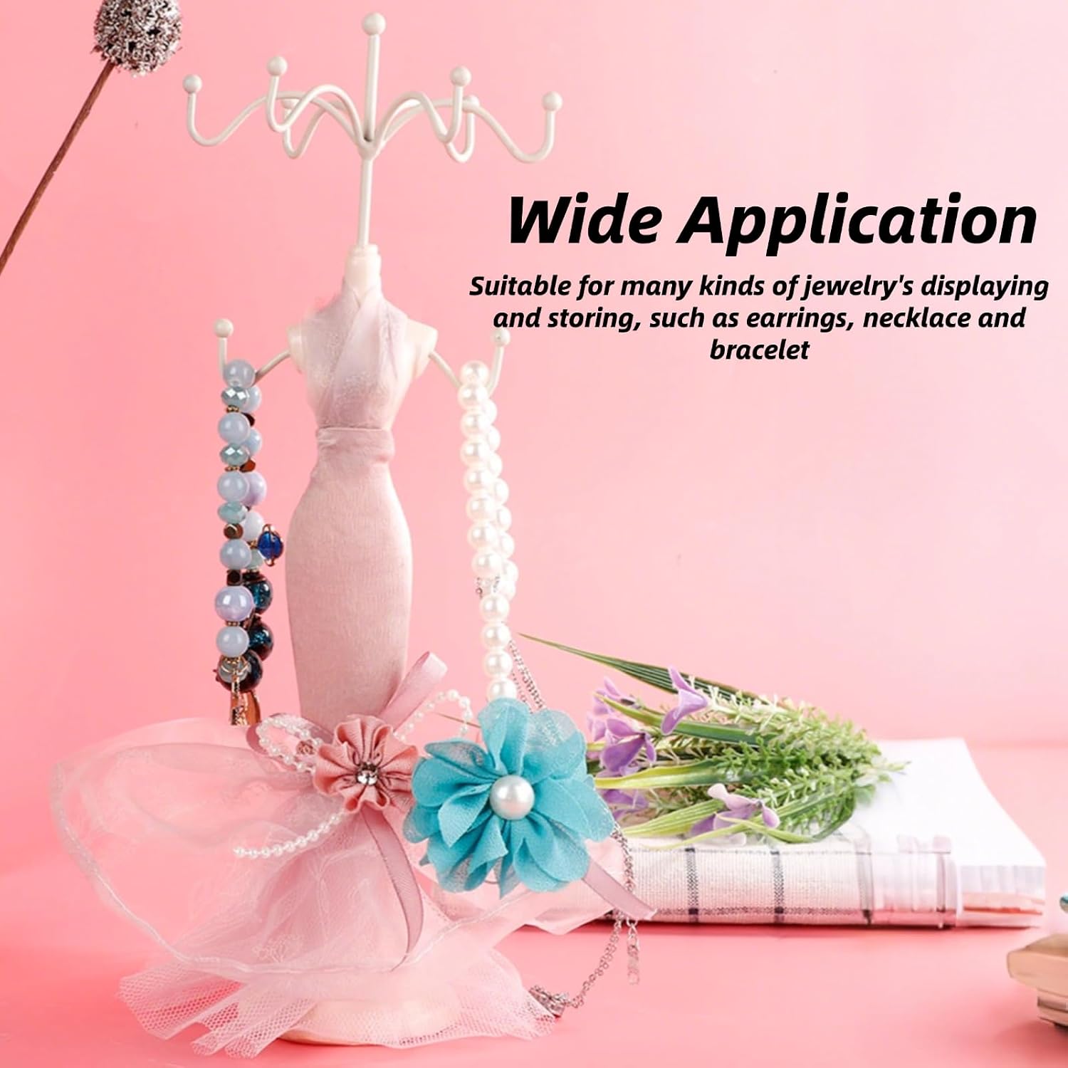 Fashion Jewelry Display Stand, Jewelry Rack, Model Dress High Heeled Shoes Earring Necklace Ring Jewelry Holder Stand Display, for Girls (little model)