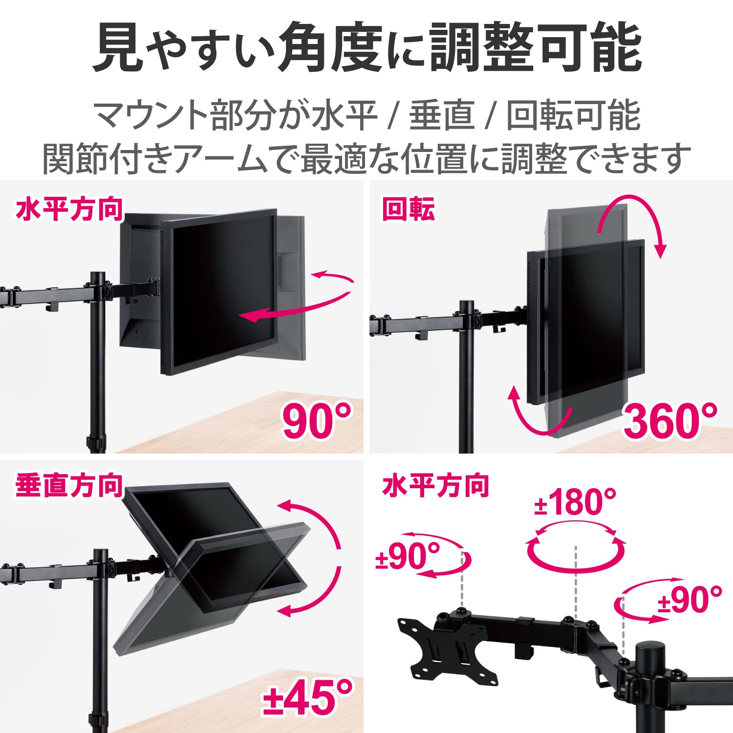 送料無料新品未使用エレコムディスプレイアーム（デュアルアーム／ロング) Amazon.co.jp: エレコム モニターアーム ディスプレイアーム