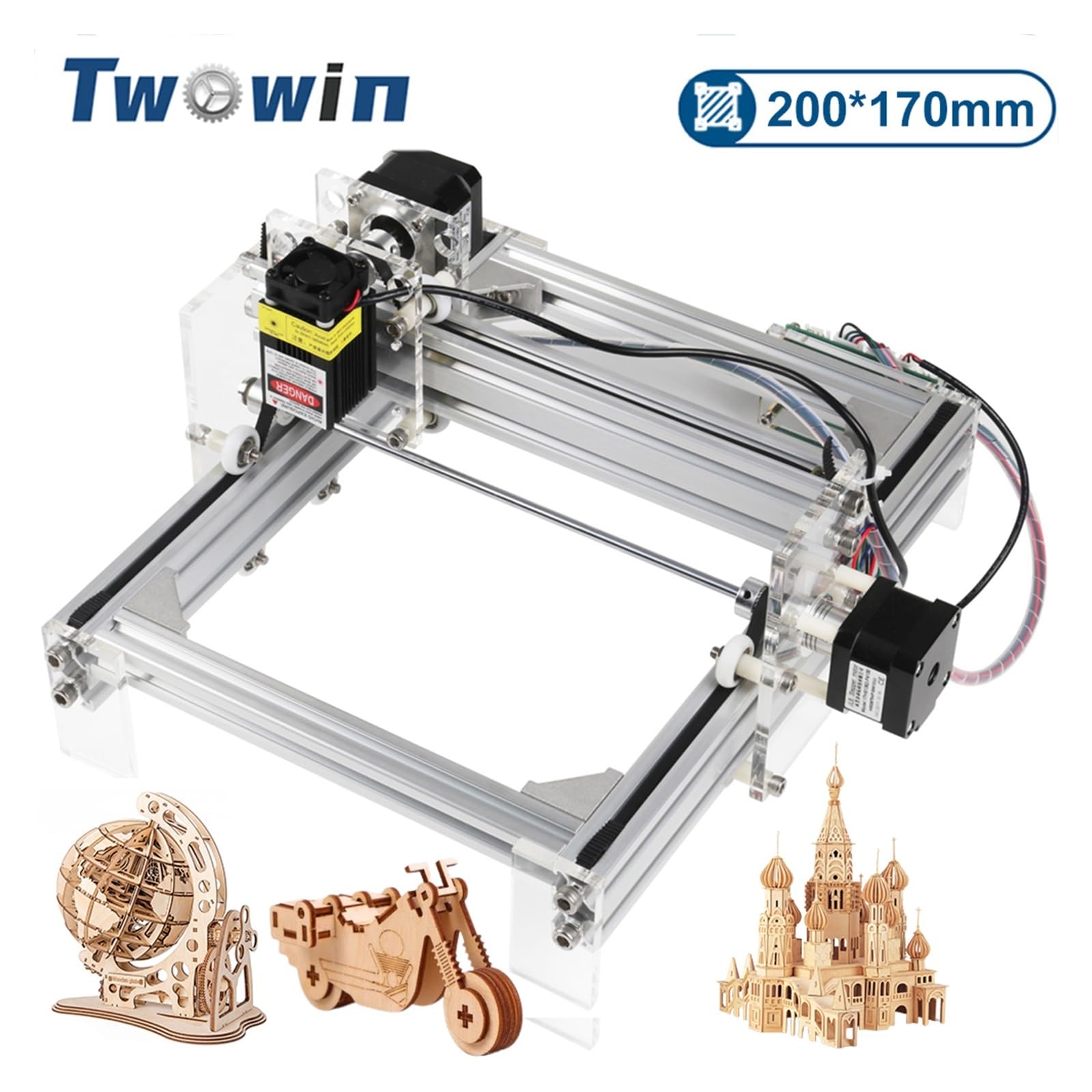 20W MINI DIY pulpit grawerka obraz LOGO drukarka CNC obszar roboczy 20cm * 17cm frezarka do drewna grawer,Główny(Without Laser)