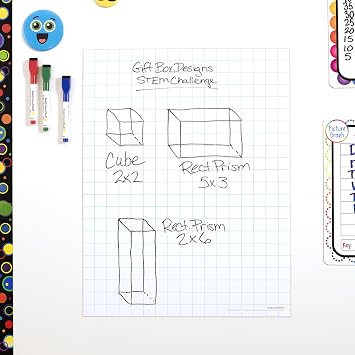 Really Good Stuff Jumbo Magnetic Dry Erase Graph 1 Sheet, 17" x 22", for Whiteboard or Fridge, Classroom Essentials & Must Have, Home, School, Office