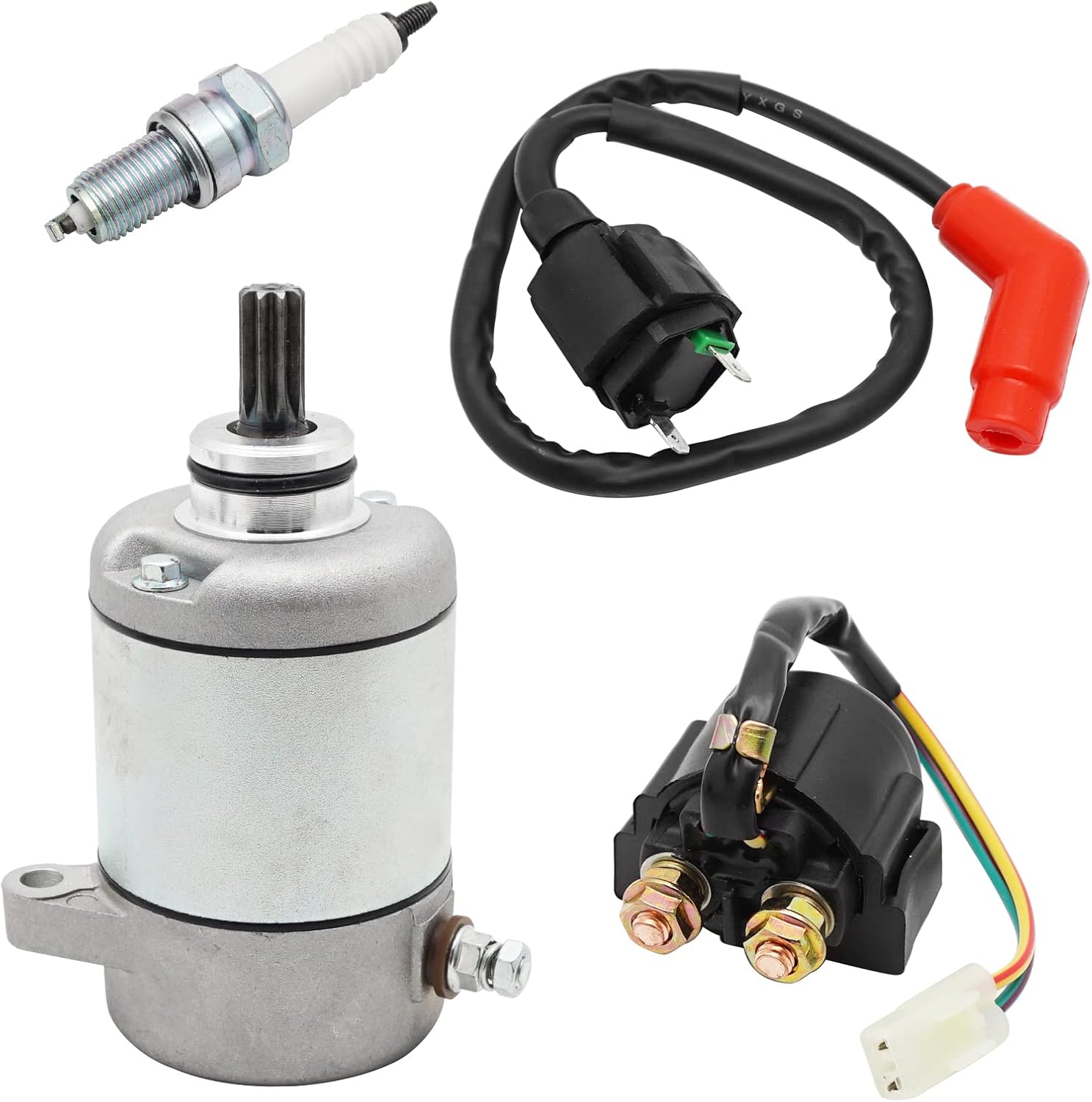 Fit for 2000-2006 Honda Rancher 350 Starter Motor Relay Ignition Coil Spark Kit, OEM# 31200-HN5-M01 31200-HN5-671 31200-HN5-A81