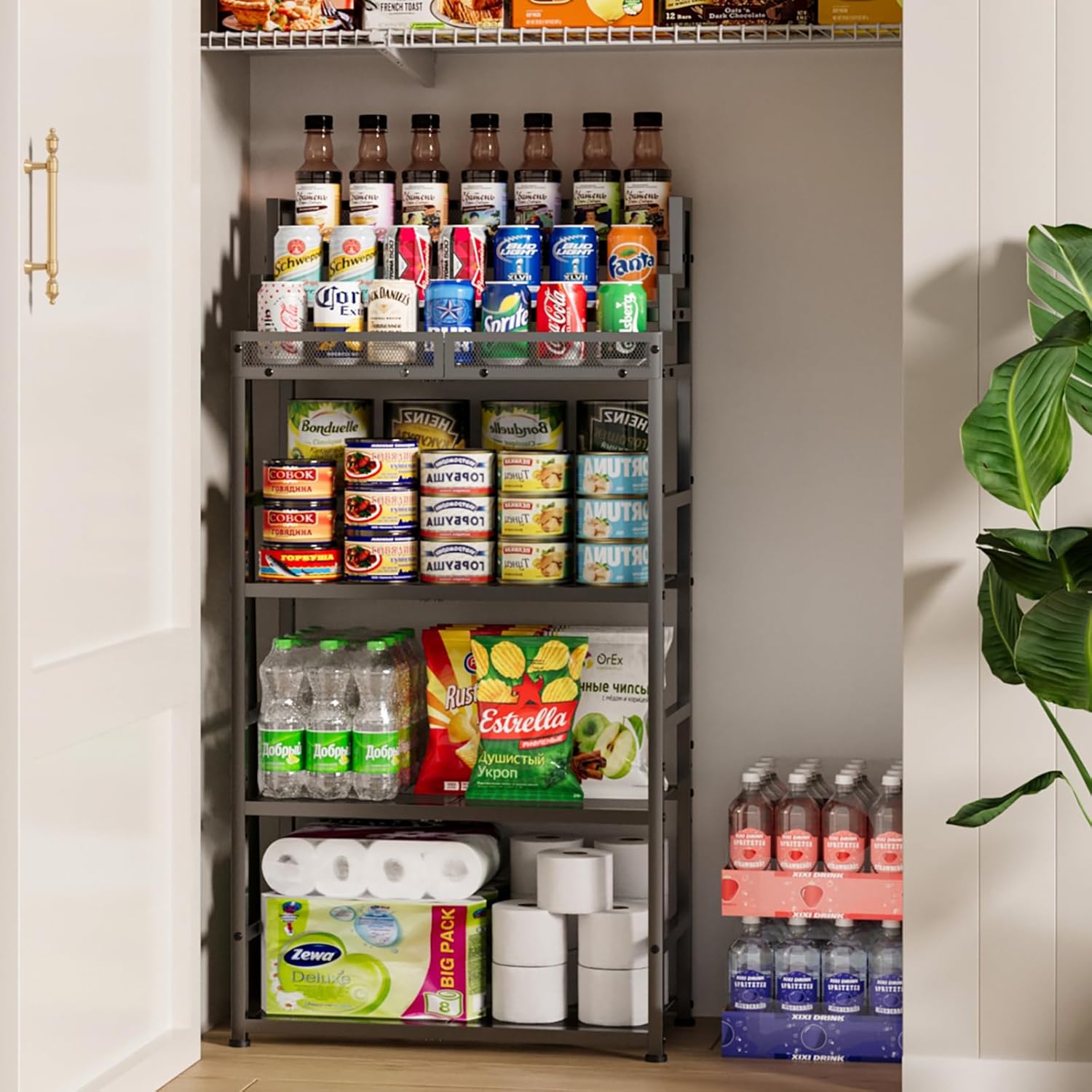 6-Layer Adjustable Metal Pantry Shelf for Kitchen & Storage – 23.62” L 6-Layer Adjustable Metal Pantry Shelf for Kitchen & Storage – 23.62” L