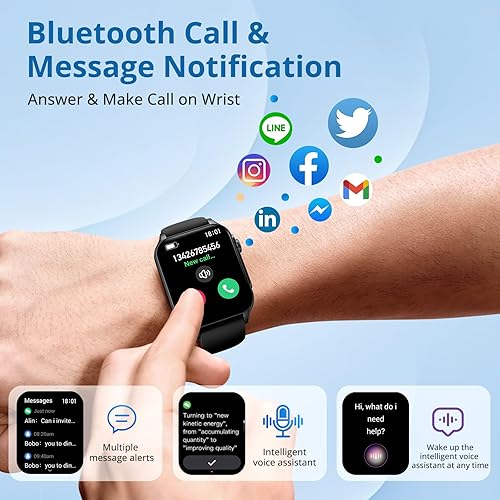 Miniatura 2 de BRHE Relojes inteligentes para mujeres y hombres (respuesta/hacer llamadas), reloj inteligente de 1.89 pulgadas para teléfonos iOS/Android