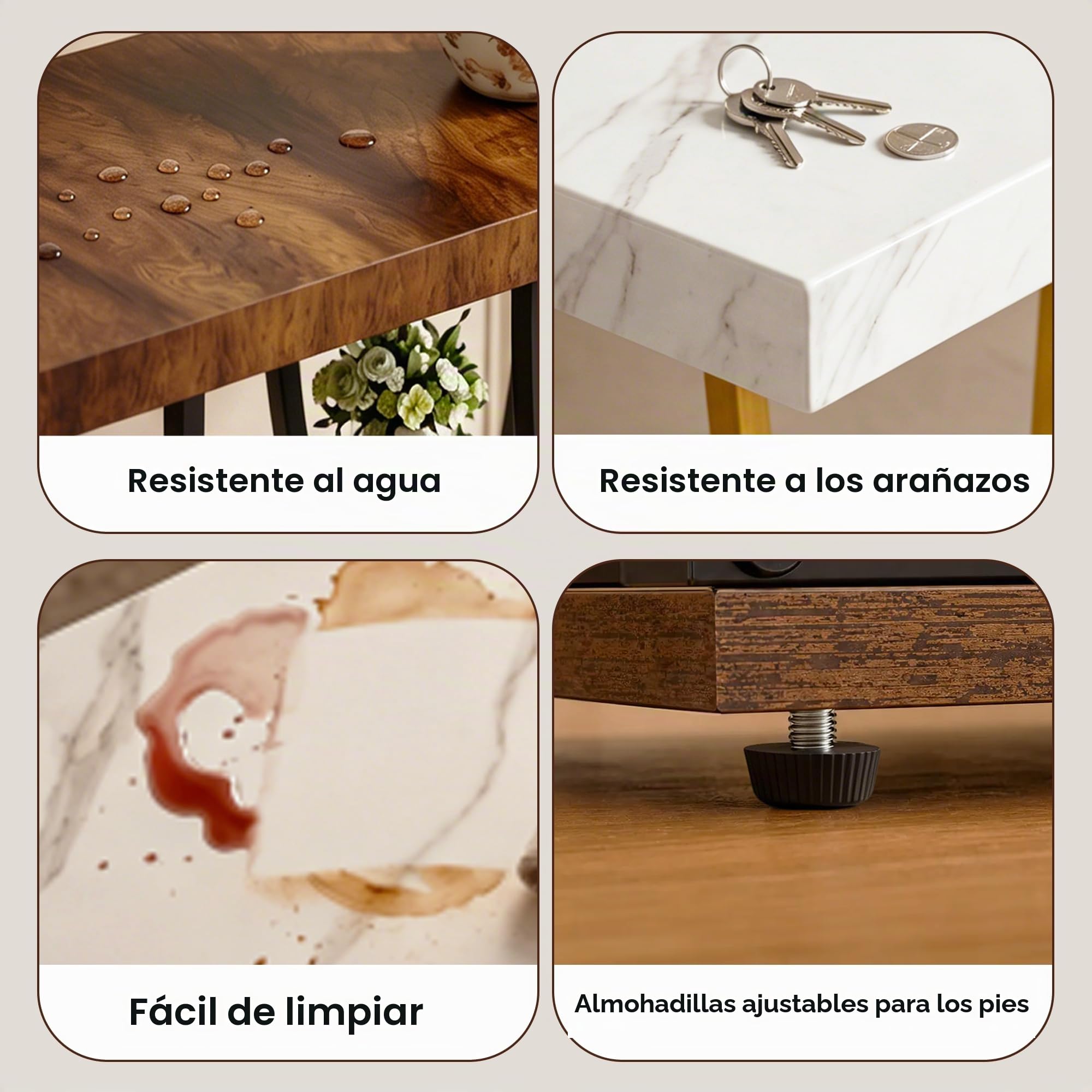 Consola de 3 Niveles con Estructura metálica Curvada, Dorado