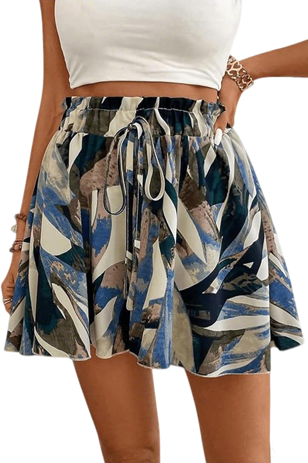 Kurze Hose Damen Hosenrock Sommer High Waist Elastisch Strand | Weiter Schnitt, elastischer Bund, perfekt für Strandurlaub, Alltag und Freizeit – Amazon Angebot