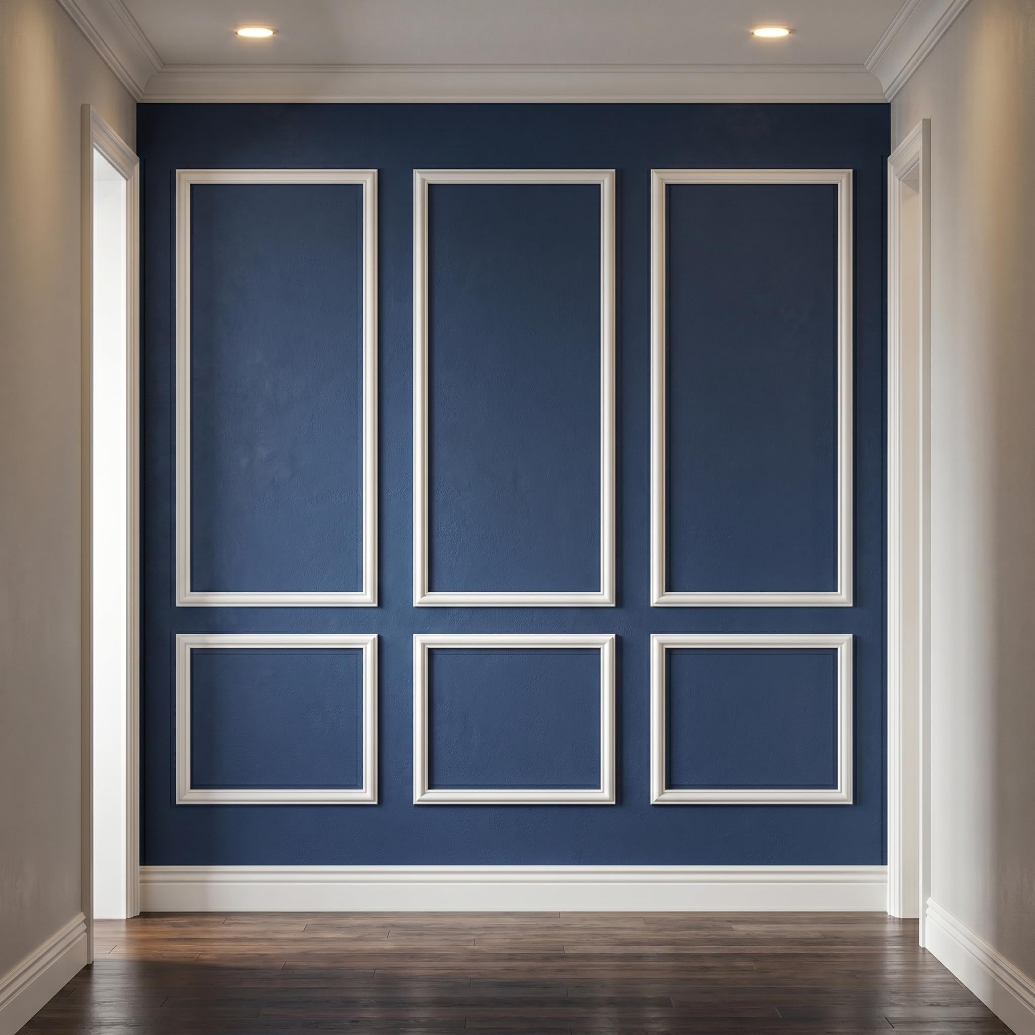Birdeco Peel and Stick Wall Molding Kit, Pre-Cut Paintable Moulding Panels, Self Adhesive Premade Wainscoting Trim for Interior Decor, Accent Moulding Panels for Living Room Bedroom