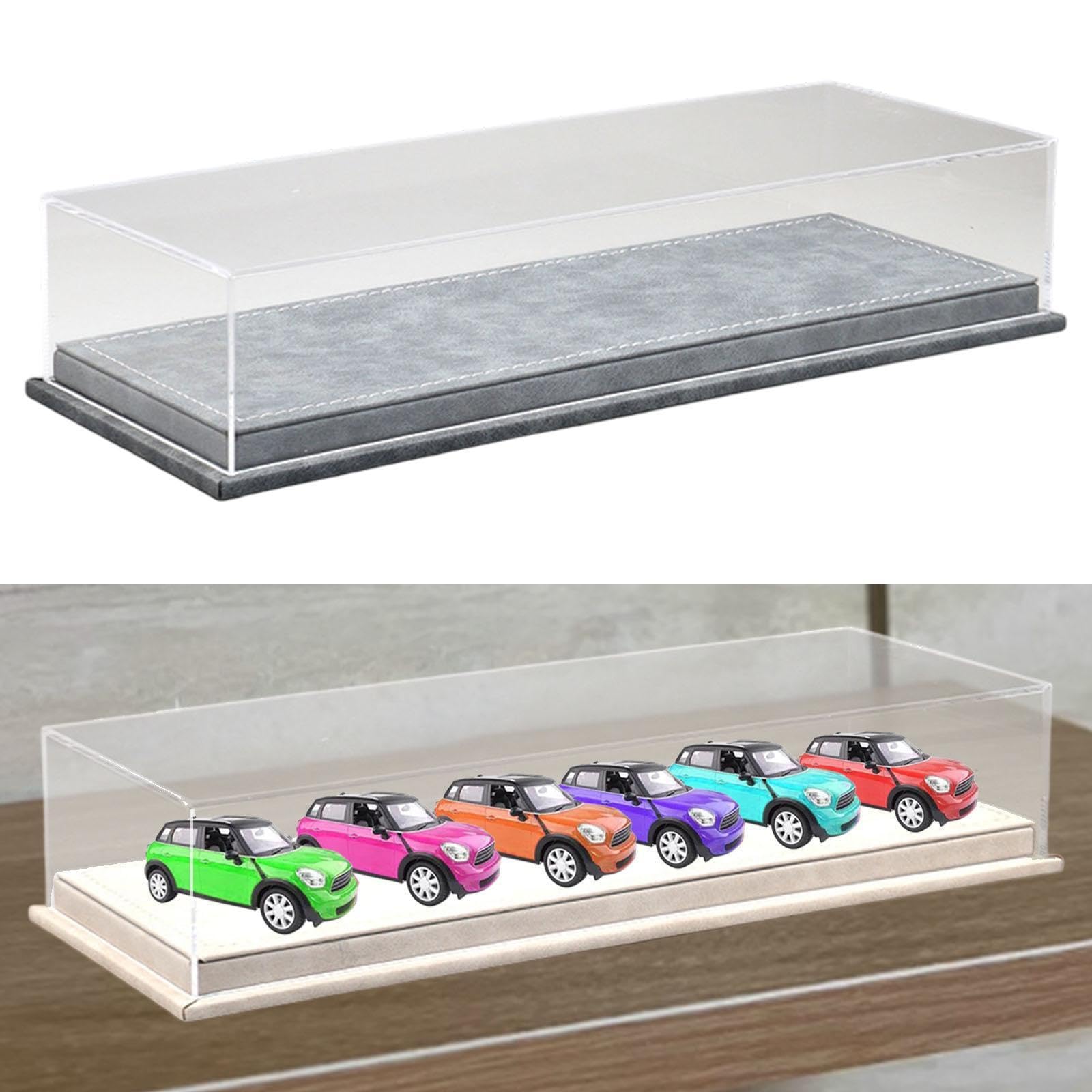 Vetrina per Modellini di Auto, Organizer Antipolvere in Acrilico, Supporto per Collezioni di Modellini Pressofusi, Vetrina Adatta per Ufficio, Scrivan, Grigio
