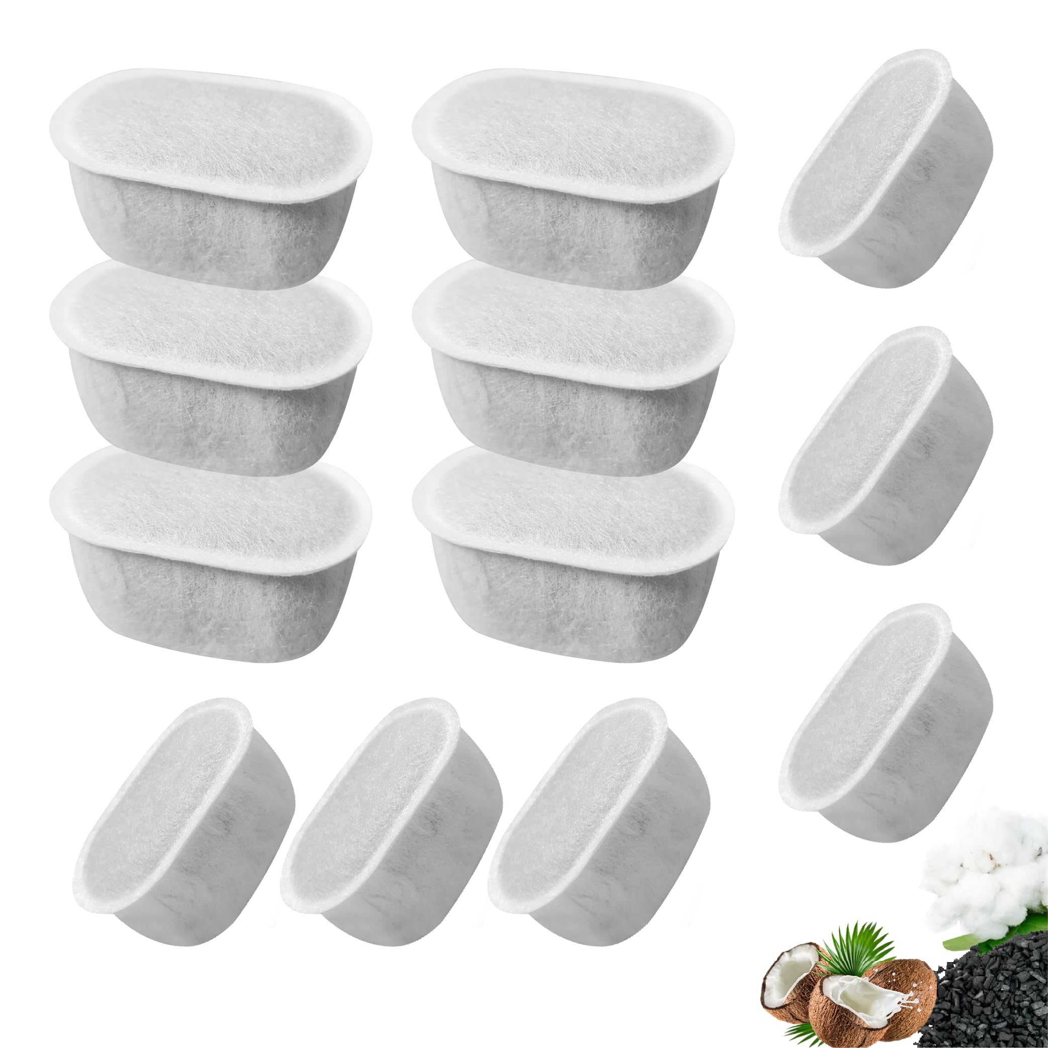 12 Ersatzfilter Für Katzenwasserbrunnen W300/W300B/W500 – Für 2L & 3,5L Brunnen