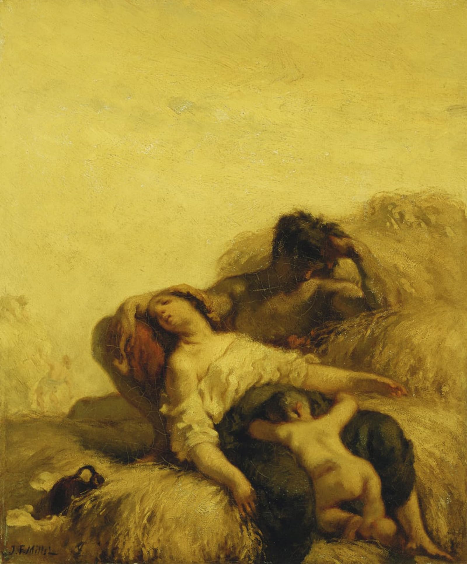 POSTERIIk Famous Animal Posters Vintage Picture the Sleeping Reapers by Jean Francois Millets Modern Wall Decor for Home Decor 60x90cm