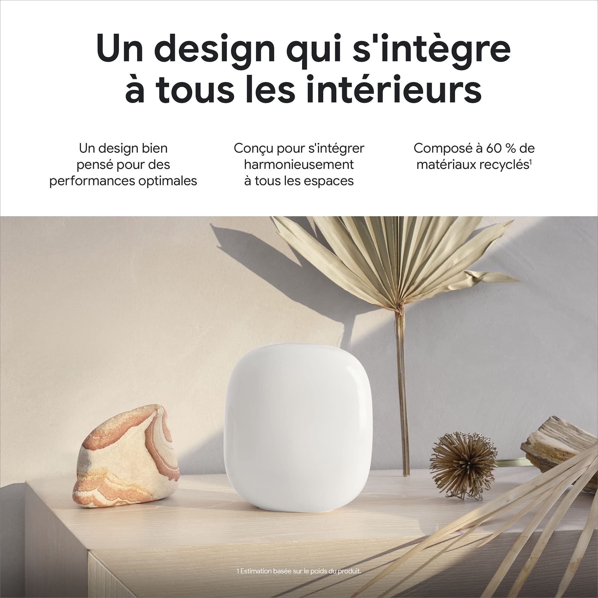 Nest Wifi Pro – Wi-Fi 6E – Système Wi-Fi fiable pour la maison avec un débit rapide et dans chaque pièce – Routeur pour réseau maillé – Neige