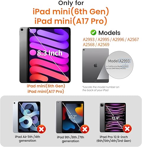 Vista 2 de PandaShield Paquete de 2 para iPad Mini 8.3"(A17 Pro 7ª/6ª Gen 2024/2021)9H+ Protector de Pantalla de Vidrio Templado con Instalación Fácil[Grado