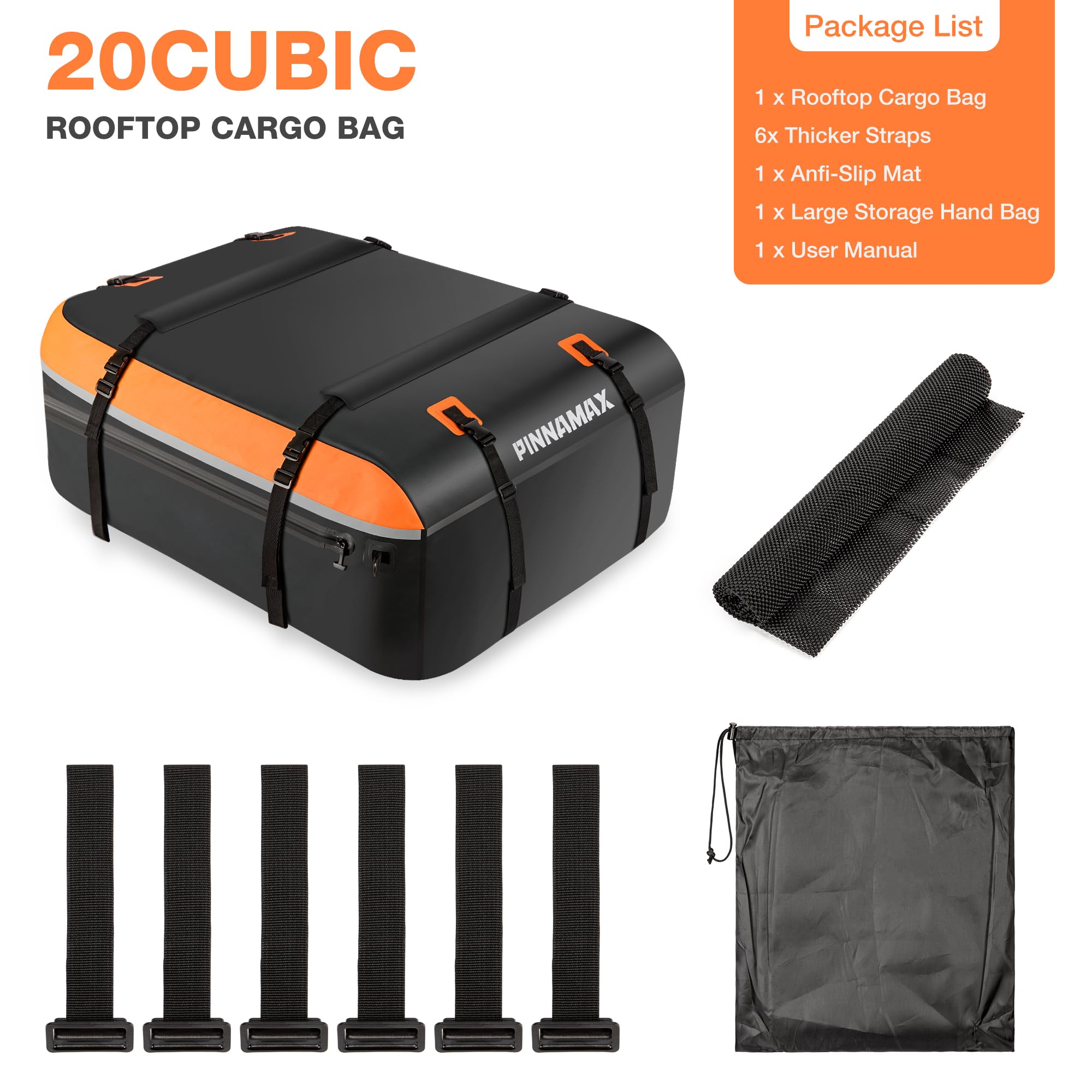Borsa per portapacchi da tettuccio con cerniera ermetica, impermeabile, robusta borsa per il trasporto del tetto in PVC per viaggi con SUV, furgoni e camion