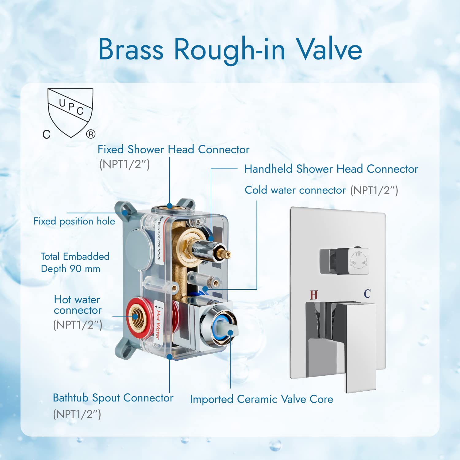 Cinwiny Système De Douche De Salle De Bain Noir Mat De 30,5 Cm Avec Bec