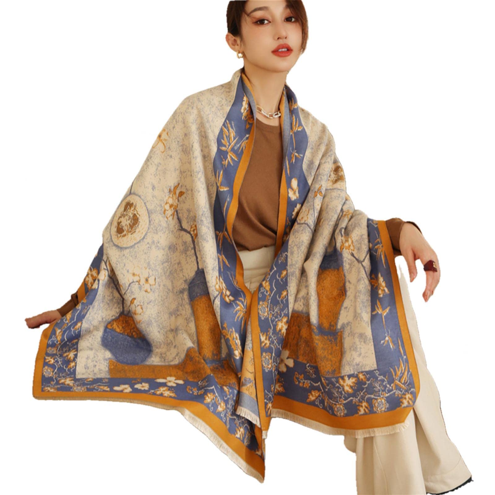 UKKO Sciarpa Sciarpa Invernale Donna Cashmere Caldo Pashmina Foulard Spessa Morbida