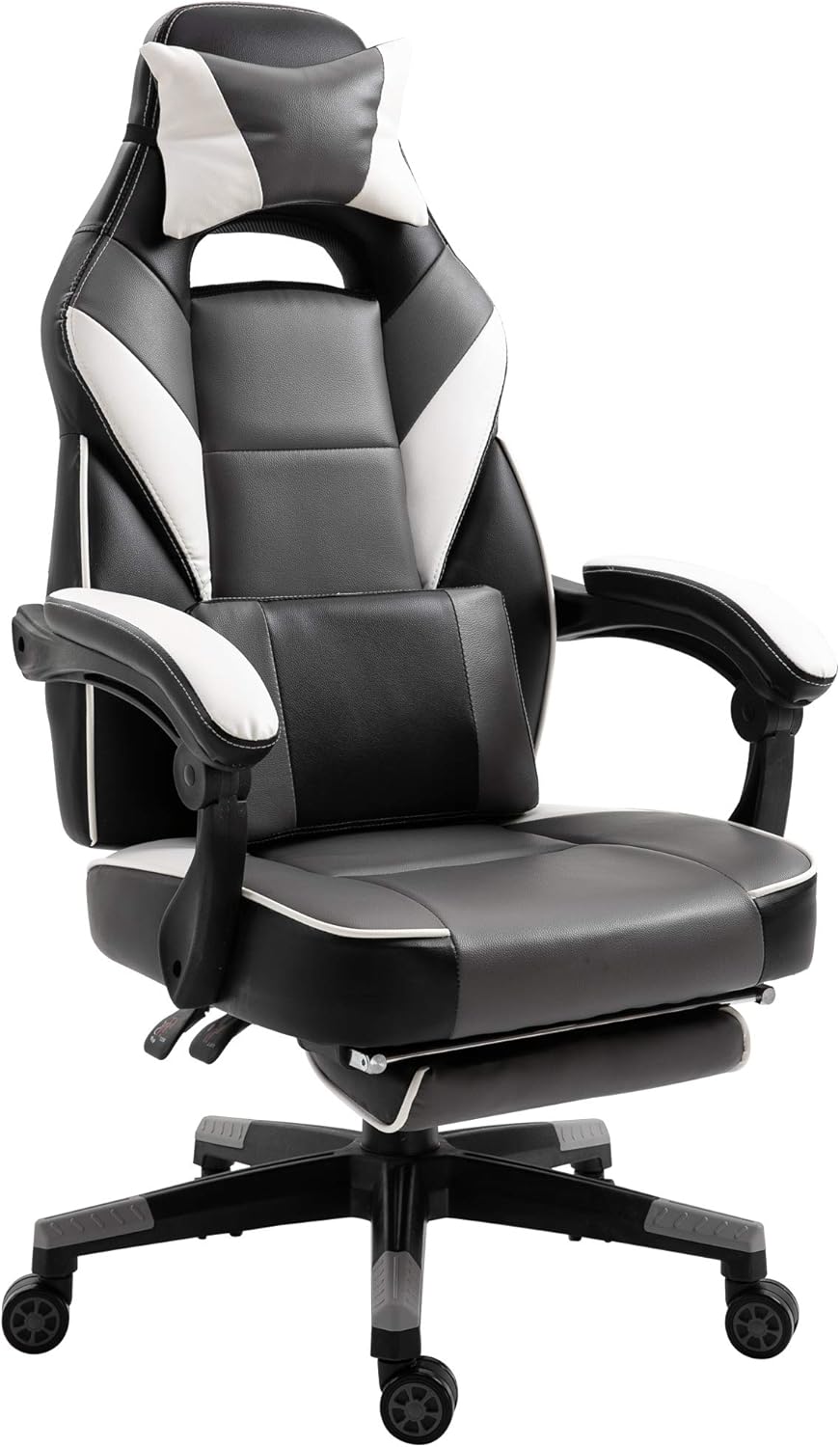 Vinsetto Gaming Chair Ergonomic Recliner w/Thick Padding Footrest