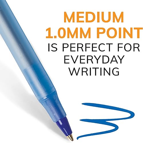 Miniatura 3 de BIC Bolígrafo redondo Stic Xtra Life, punta media (0.039 pulgadas), azul, barril redondo flexible para escribir comodidad, 36 unidades (paquete de