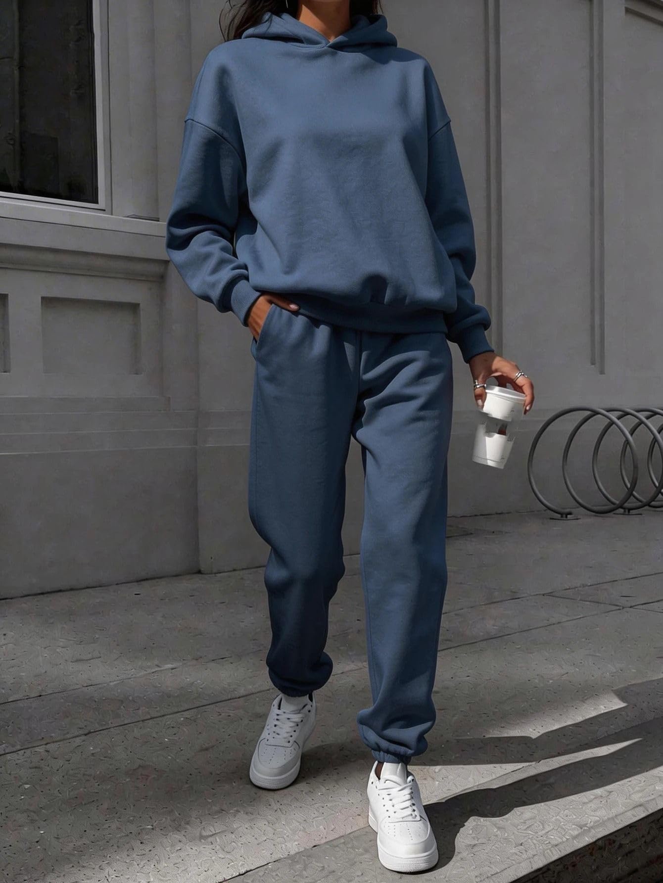 Ensemble 2 pièces sweat oversize pour femme, sweat et pantalon jogger loungewear