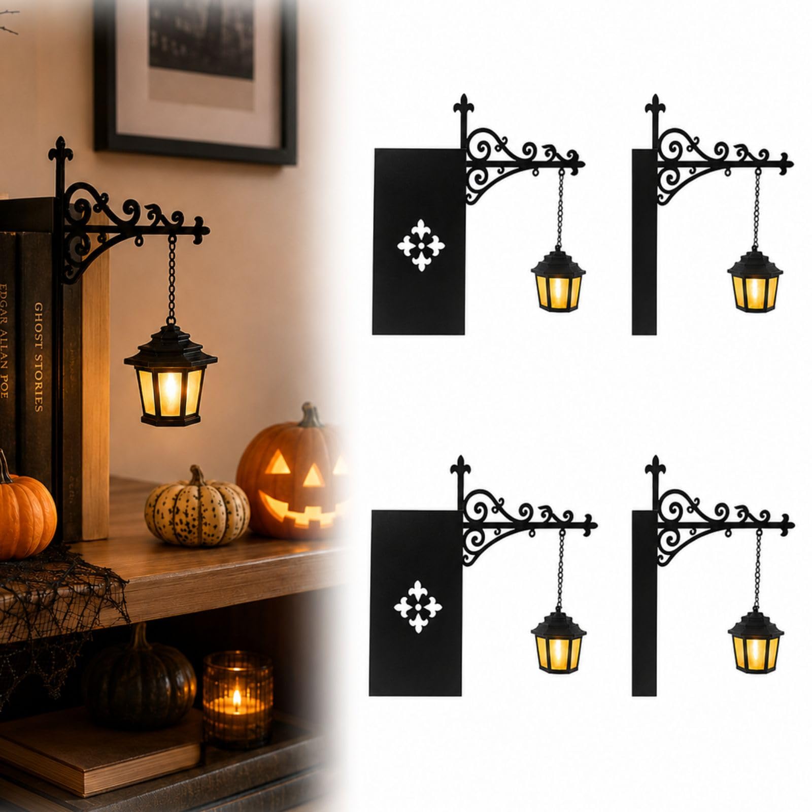 Assveu Book Nook Light Lantern, Library Lantern Mini Bookshelf Lamp – Hanging Bookshelf Light with Bookend-Style Base, Decorative Warm Lighting for Book Nook, Home Library, Study & Reading Corner