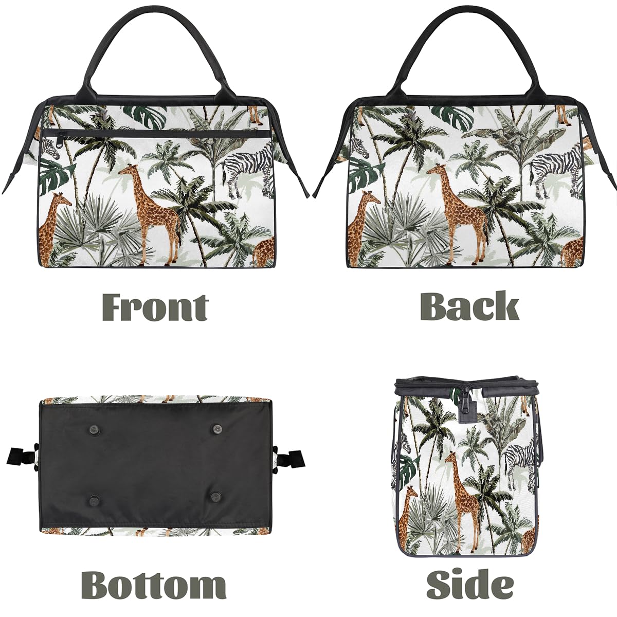 Borsa da palestra con giraffa e palma per uomini e donne, borsone da viaggio per sport e viaggi, borsa impermeabile per il fine settimana, borsa leggera da portare a mano