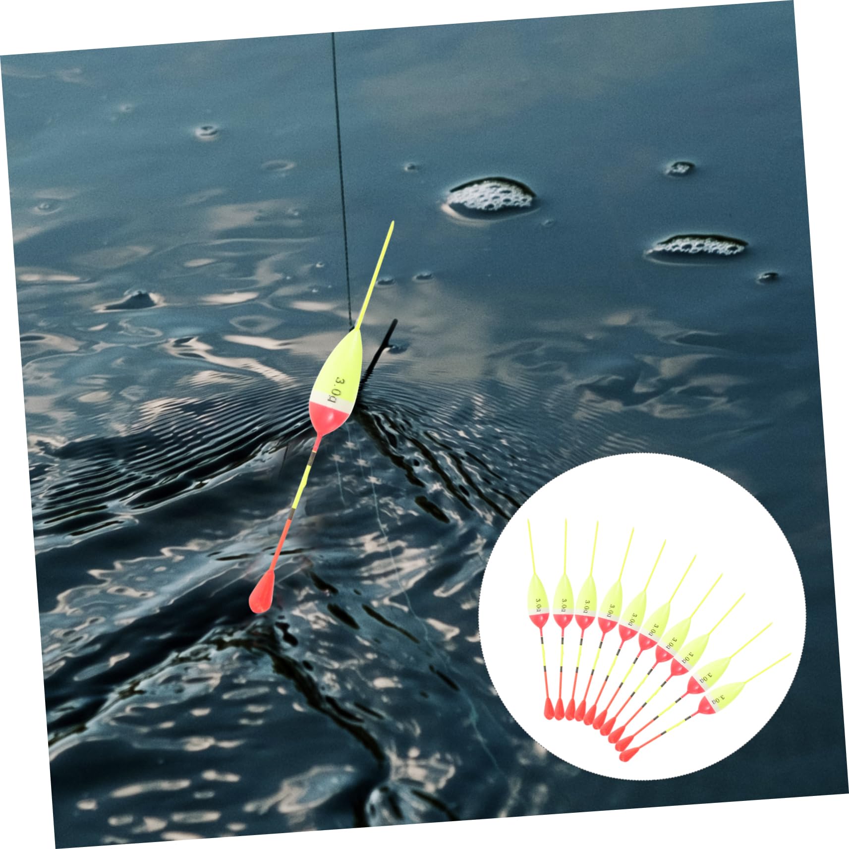 SUPVOX Pôle Kit De Leurre De Pêche pour La Pêche Canne À Pêche Flottante Trousse Flotteur De Pêche Flotteurs De Canne À Pêche Engrenage Acier Inoxydable Yellow