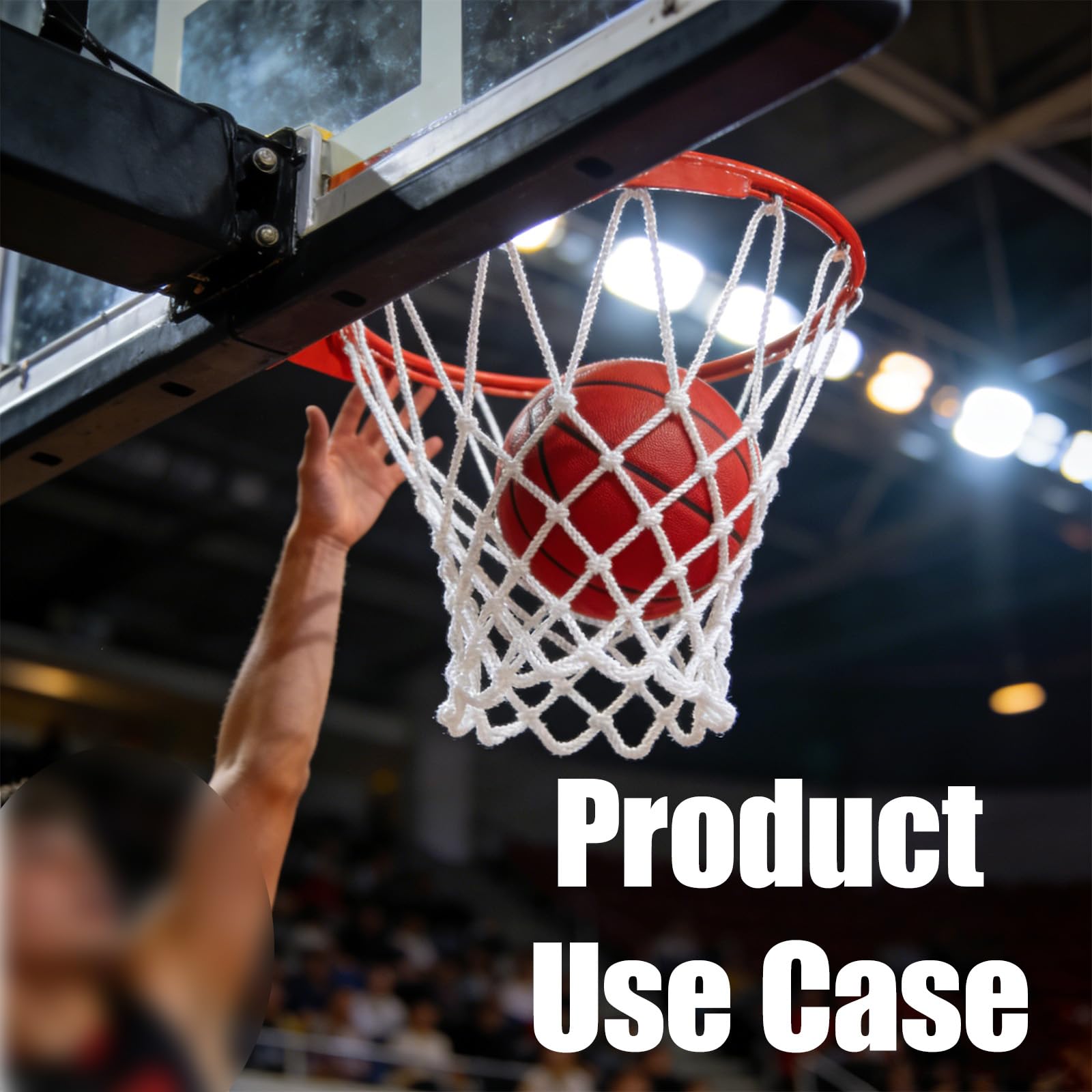 Red de Baloncesto de Repuesto para Todo Tipo de Clima, Compatible con Aros Estándar para Uso Interior y Exterior, 12 Bucles, 21 Pulgadas - para Entrenamiento y Juegos