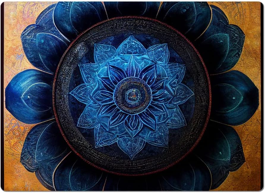 Blue Mandala Art Car Magnet 2 PCS - Flower Car Magnet - Lotus Sticker