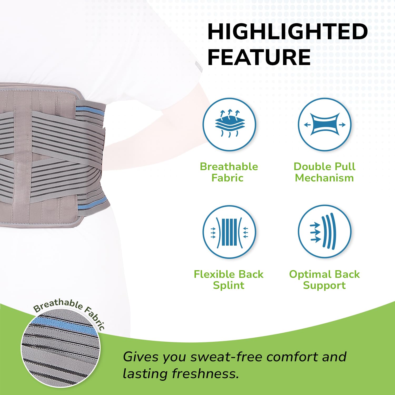 Everactiv Contoured Lumbo-Sacral Back Support Belt for Elderly | Rigid Spine Support with Aluminium Splints | Extra Soft Padding | Pain Relief for Chronic Low Back Pain & Posture Correction (Small) (29-34 inches) - Image 2 thumbnail