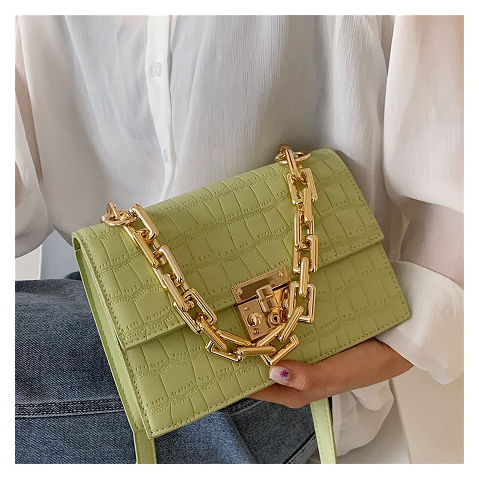 Bolso De Mano Para Mujer Gaorui Con Cadena De Hombro - Varios Colores, Poliuretano, 29x17.5 Cm