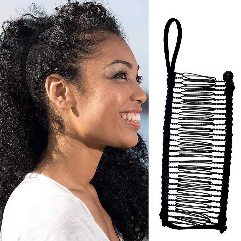 2 pettini per capelli a banana con clip a 30 denti, antiscivolo, elasticizzati, vintage, accessori per lo styling dei capelli ricci e ondulati