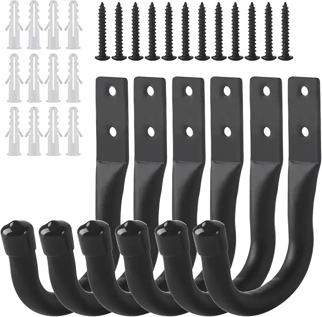 6 Crochets Mural Garage pour Vélo, Échelle et Outils - Accroche Velo Mural Robustes