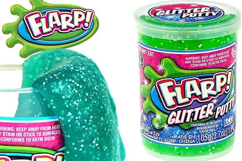 Miniatura 9 de JA-RU Flarp Noise Putty - Juego de 3 bandejas (1 unidad) Masilla que brilla en la oscuridad, masilla con purpurina y masilla de ruido original, todo