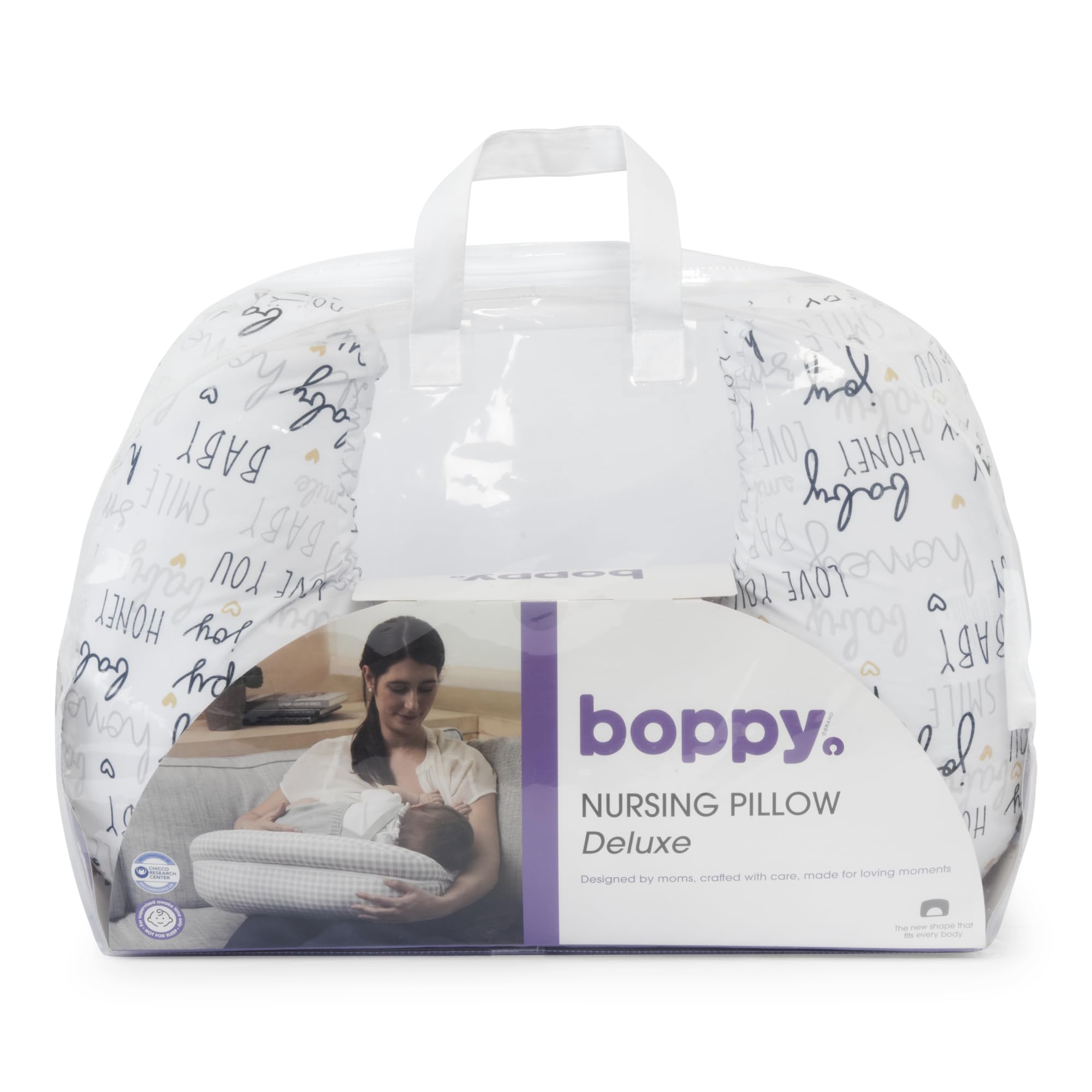 Boppy Poduszka do Karmienia Deluxe, Wsparcie do Karmienia Piersią i Butelką, Ergonomiczny Kształt z Wsparciem dla Mamy i Dziecka, Pełne Wypełnienie, Zdejmowana i Można Prać w Pralce, 0M+