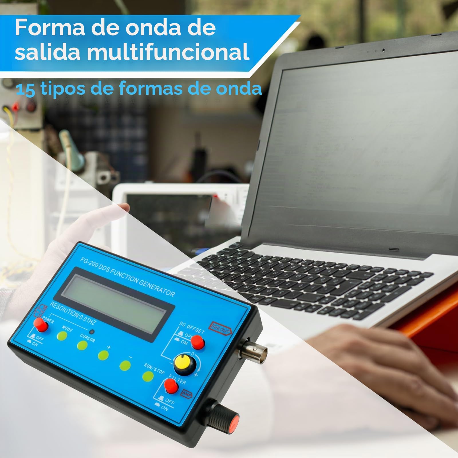 FG-200 DDS Function Generator 1-500kHz USB Ultra Precisión Estabilidad 140 x 80 x 26 mm Generador de frecuencia con Generador de ondas Schumann Generador de Señal Funcional Generador de Señal