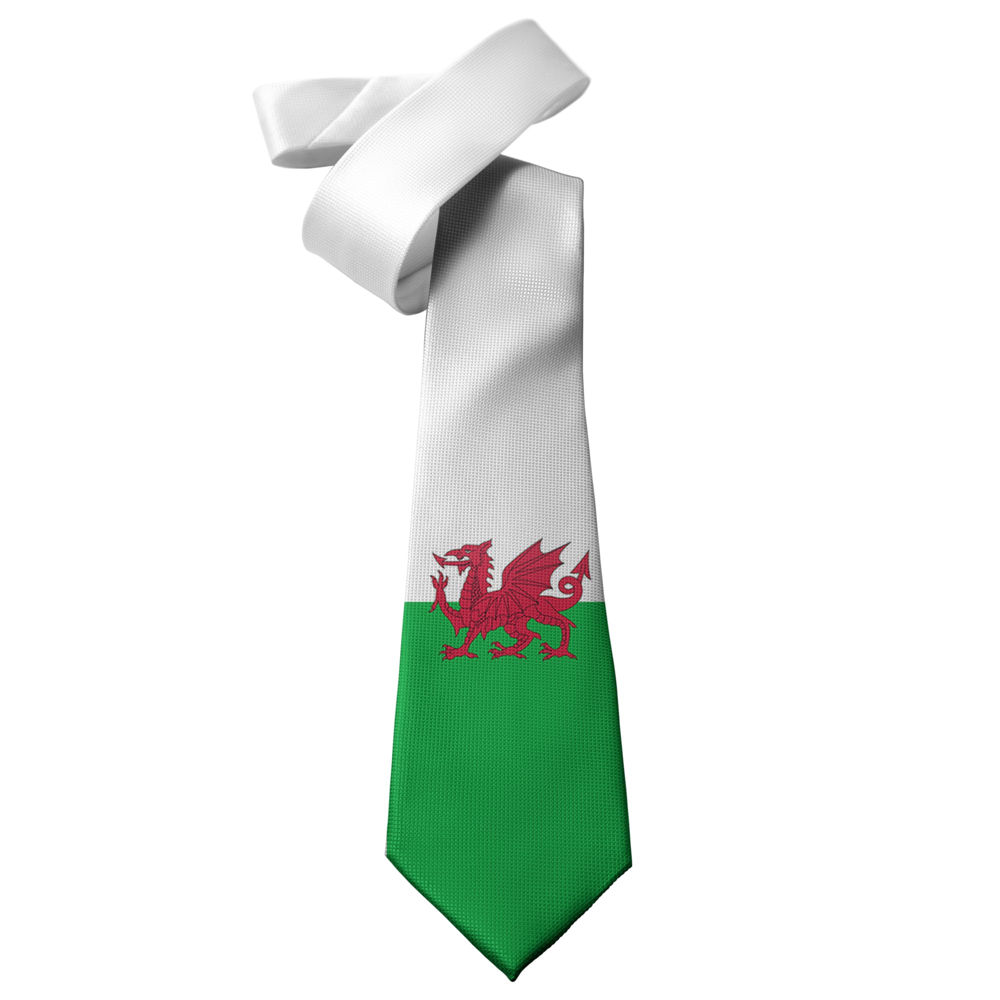 Shopquality4u Men's Flag Welsh Design Printed Neck Tie - Polyester - Great Gift - Half Tie Print