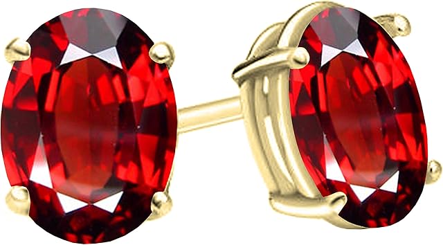 Dazzlingrock Collection 14K 7x5 mm each Oval Cut Ladies Solitaire Stud Earrings, Yellow Gold
