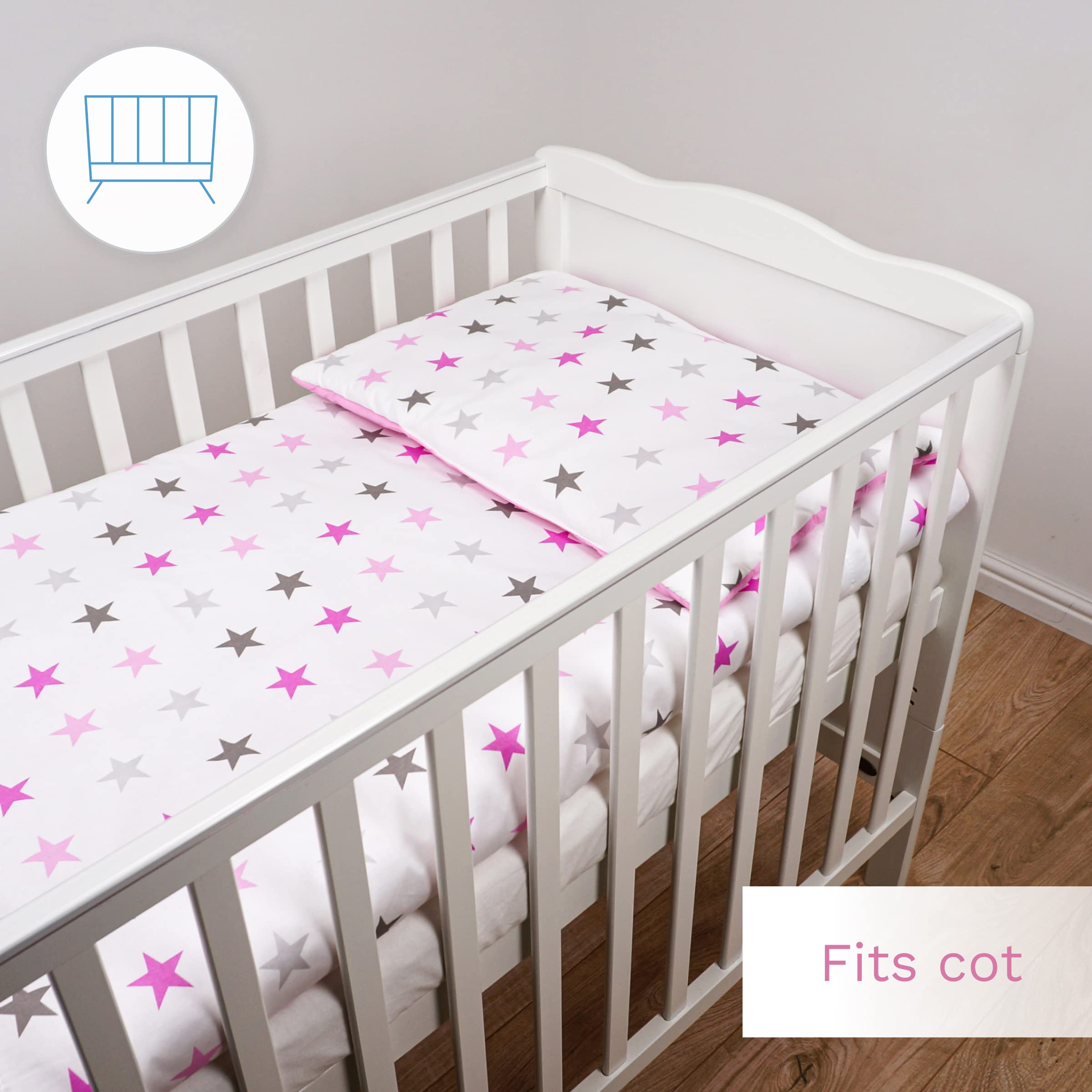 Baby Comfort 4 Piece Toddler Kids Cot Bed Set 120x90 cm Duvet Pillow Duvet Cover Pillowcase 12M+ (It's a Boy) — view 60