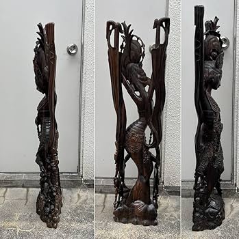 東南アジア黒檀彫り Amazon.co.jp: 特大【黒檀美女高さ120cm】一刀彫り美術品木彫り